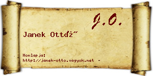 Janek Ottó névjegykártya